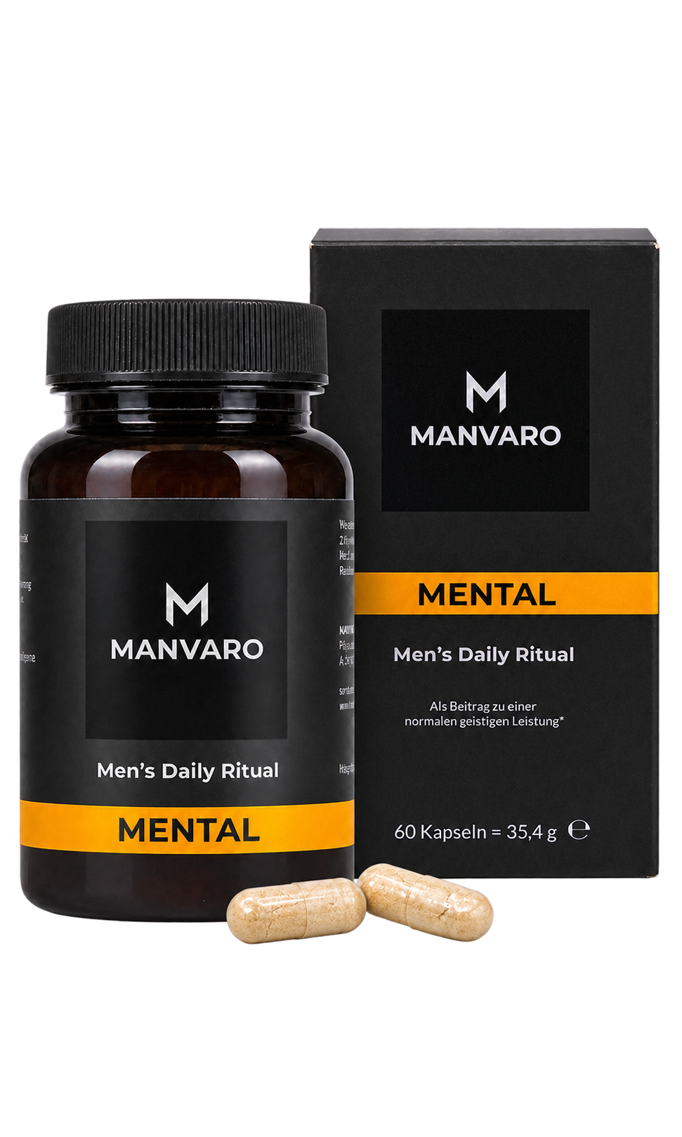 Freigestelltes MANVARO MENTAL Produkt